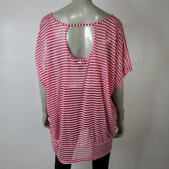 Lane Bryant Pink‎ Stripe Top Plus Size 22/24 - Picture 4 of 6